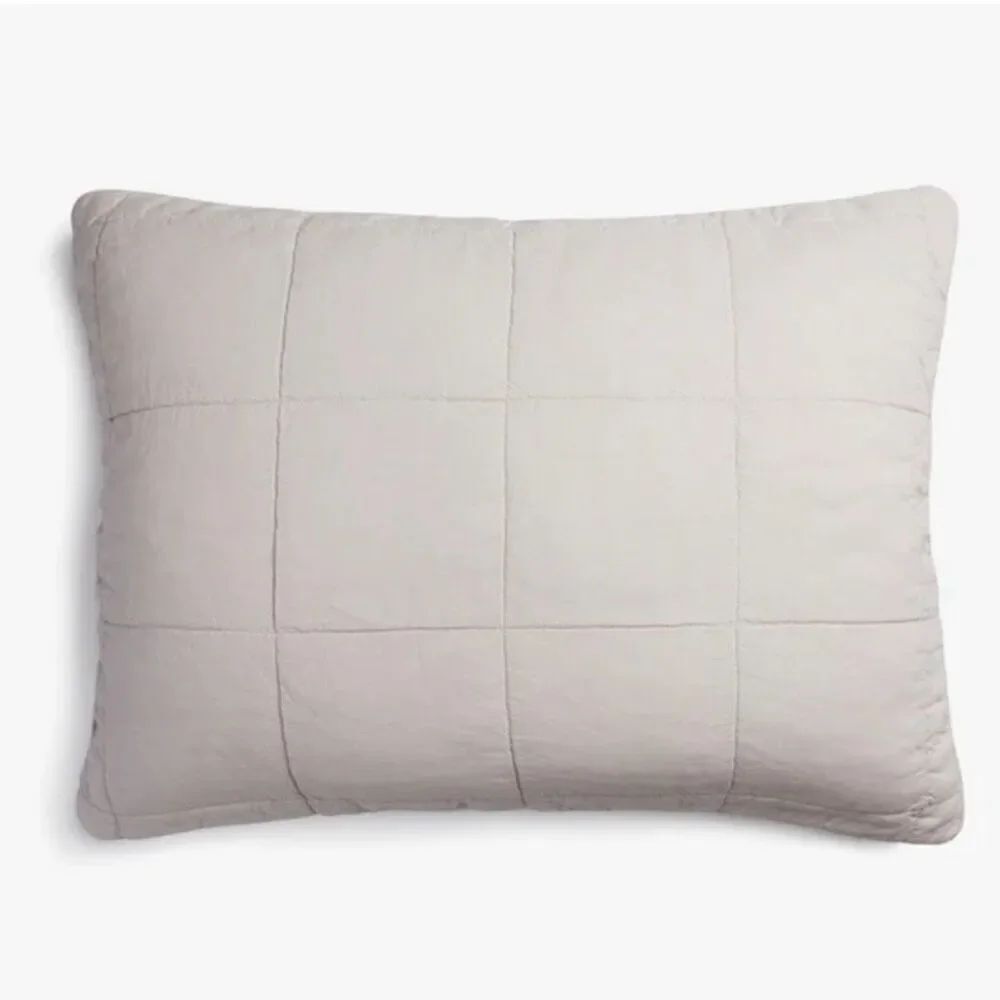 PARACHUTE Linen Box Quilted Standard Sham Blush Pink